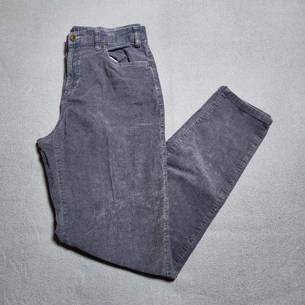 Orvis Corduroy Pants Women 12 Blue Mid Rise Tapered Leg